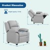 Deluxe Padded Kids Sofa Armchair Recliner Headrest Children w/ Storage Arms Gray - image 3 of 4