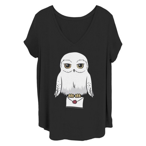 Women's Harry Potter Cartoon Hedwig Letter T-Shirt - image 1 of 4