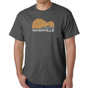 LA Pop Art Nashville Guitar - Men's Word Art T-Shirt - 1 of 4