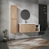 Bencmate Bathroom Storage Cabinets, Wall-Mounted Vanities with Resin Sink and Two-Story Open Shelf, Separate Side Cabinet, Floating Bathroom Cabinet - 2 of 4