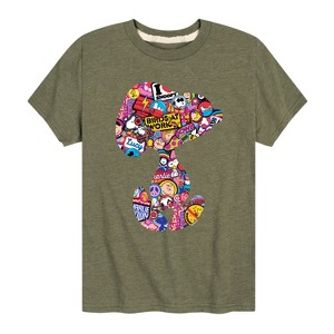 Boys' - Peanuts - Snoopy Silhouette Pattern Short Sleeve Graphic T-Shirt - 1 of 4