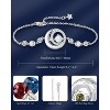 Moon & Star Birthstone Bangle, Sterling Silver Adjustable Charm Bracelet, Birthday Anniversary Christmas Gift for Women - 4 of 4