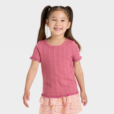 Toddler Girls' Short Sleeve Pointelle T-Shirt - Cat & Jack™