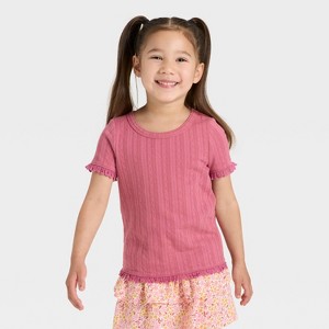 Toddler Girls' Short Sleeve Pointelle T-Shirt - Cat & Jack™ - 1 of 3