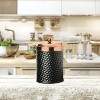 Amici Home Ashby Hammered Finish Black Matte Metal Storage Canister, Push Top Copper Tone Lid, Food Safe, 2-Piece, 24 oz. - image 2 of 4