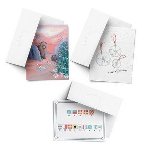 Sand Dollar, Merry Christmas Nautical Flag, Under the Sea Winter/Holiday/Christmas Greeting Card Pack Sets (3 ct, Assorted) by Ramus & Co - 1 of 4