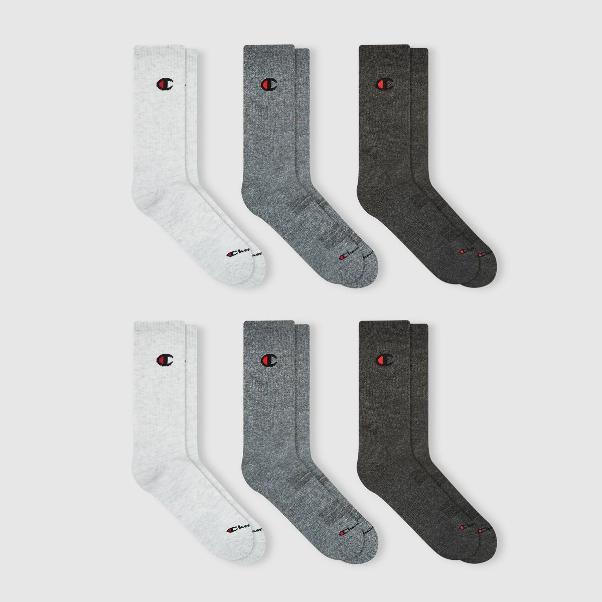 Champion Iconic Essentials Men's 6pk Cushion Crew Socks - 6-12 - thumbnail 9