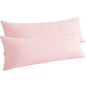 2 Pack Brushed Microfiber Body Pillowcases, Super Soft Body Pillow Cover with Envelope Closure - NTBAY - 1 of 4