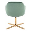 LumiSource Buena Swivel Accent Chair Chrome Gold/Green Velvet - 4 of 4