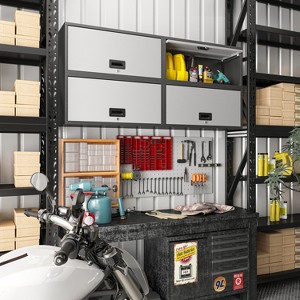 TinyHomie Heavy Duty Wall Storage Cabinet with Sliding Up-Flip Door Floating Tool Cabinet for Kitchen, Basement, Warehouse - 1 of 4