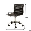 Racxily Adjustable Office Chair, PU Leather Task Chair Low Back Ribbed Armless Swivel White Desk Chair Office Chair with Wheels - 4 of 4