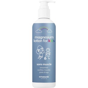 Sore Muscle Magnesium Lotion for Kids, Relaxing Cream with Arinca Oil for Leg Cramps, Sore Feet & Moisturizes & Hydrates Skin, M3 Naturals, 8 fl oz - 1 of 4