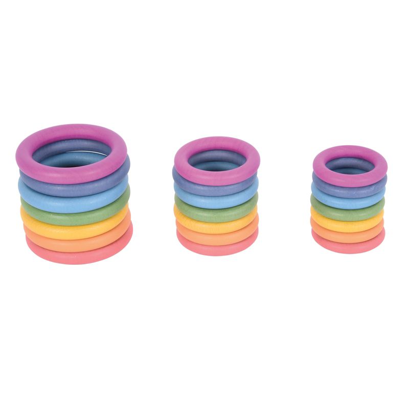 TickiT Rainbow Wooden Rings, Set of 21, 4 of 5