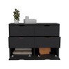 CAVINAS Double Column Dresser with 6 Drawers,Modern Tall Chest of Drawers,Wood Finish Storage Dresser for Bedroom&Entryway,Floorstanding - 2 of 4