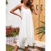 Women's Summer Round Neck Sleeveless Maxi Dresses Adjustable Spaghetti Strap Casual Loose Beach Long Dress with Lined - 4 of 4