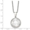 Chisel Stainless Steel Polished with Acrylic Soccer Ball Pendant on a 22" Ball Chain Necklace - 4 of 4