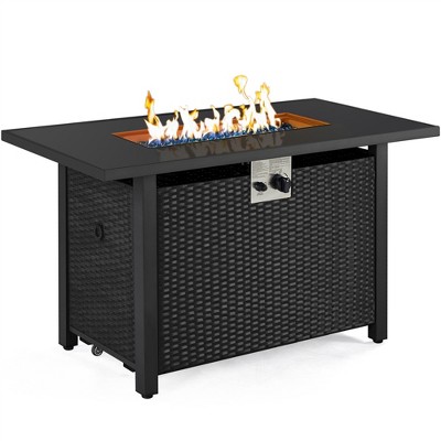 Yaheetech Outdoor Gas Fire Pit Table 43 Inch With Tempered Glass ...