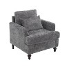 CAVINAS Chenille Tufted Accent Chair with Wood Legs and Studded Detail, Upholstered Armchair for Living Room, Bedroom or Office - 4 of 4