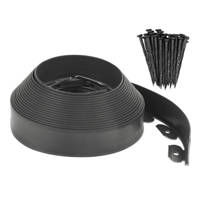 Unique Bargains Plastic Flower Beds Garden Lawn Edging with Spikes 1 Set