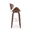 GDFStudio Candler Mid Century Modern Faux Leather and Wood 30"  Swivel Barstool - 4 of 4