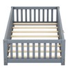 Sapphtopaz Bed Frame Pine Wood Floor Bed with Safety Guardrails and Door for Kids Apartment Space Saver Bedroom Furniture, Easy Assembly - 3 of 4