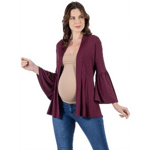Maternity Bell Sleeve Flared Open Front Cardigan - 24seven Comfort Apparel™ - 1 of 3