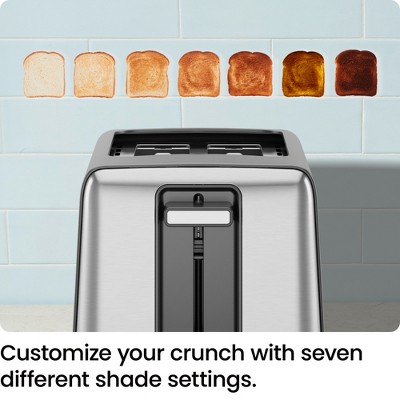 Stainless Steel 2-Slice Toaster with Wide Slots and Crumb Tray