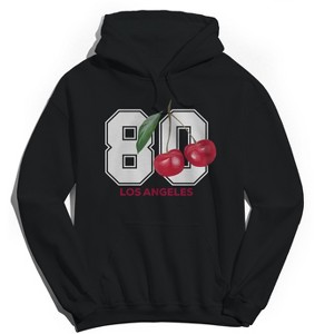 Rerun Island Men's 80 Los Angeles Cherries Long Sleeve Graphic Cotton Sweatshirt Hoodie - 1 of 4