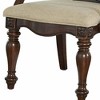 Traditional Arm Chair (Set of 2) with Turned Legs and Shaped Back ¨C Pecan Finish for Living Room - 3 of 4