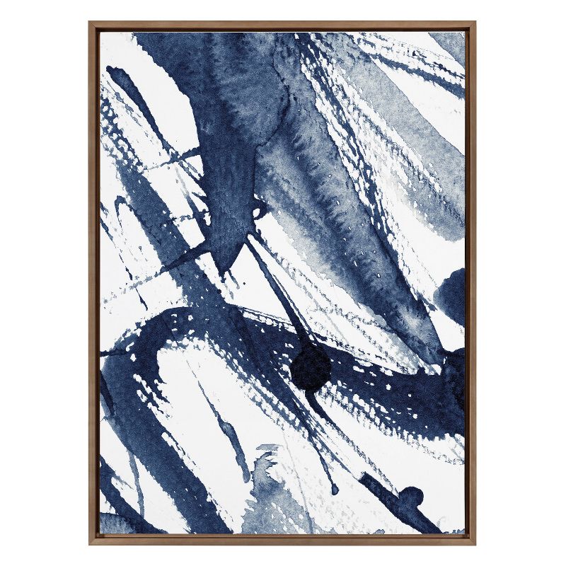 Kate & Laurel All Things Decor 31.5"x41.5" Sylvie Indigo Watercolor Framed Wall Art by Amy Peterson Modern Blue Abstract Wall Art, 2 of 7
