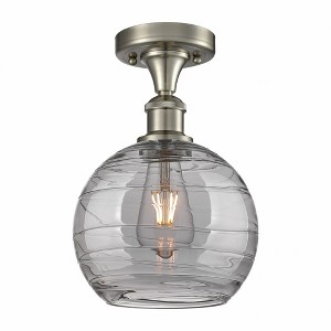 Athens Deco Swirl - 1 Light Semi-Flush Mount In Industrial Style-13 Inches Tall and 8 Inches Wide - 1 of 1