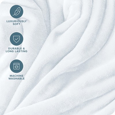 White Microplush Fleece Reversible Baby Throw Blanket