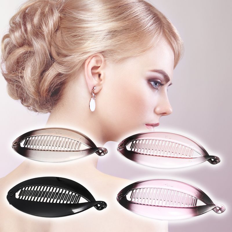 Unique Bargains Women's Hair Accessories Interlocking Ponytail Banana Clip, 3 of 7