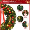 Karl Home 36 inch Pre-lit PVC Christmas Wreath with Ornaments - 4 of 4