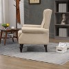 CAVINAS PU Leather Upholstered Accent Chair with Rubber Wood Legs, Modern Armchair with Wide Backrest for Living Room or Bedroom - 4 of 4