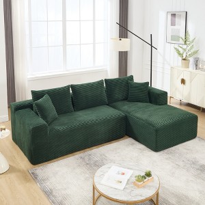 L-Shape Sectional Sofa with Memory Foam, Right-Facing Oversized Chaise, 2-Seat Cloud Couch for Living Room, Breathable Fabric, No Assembly Required - 1 of 4