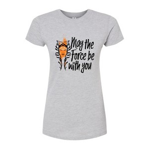 Women's - Star Wars - May The Force Be With You Juniors Fitted Graphic T-Shirt - 1 of 2