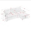TiramisuBest Modern Chenille Multi-Functional Pull-Out Sofa Bed with Retractable Table, LED Lights, USB Ports & Cup Holders, Gray - 4 of 4
