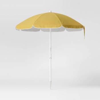 6.5'x6.5' Outdoor Patio Beach Umbrella Yellow - Sun Squad™