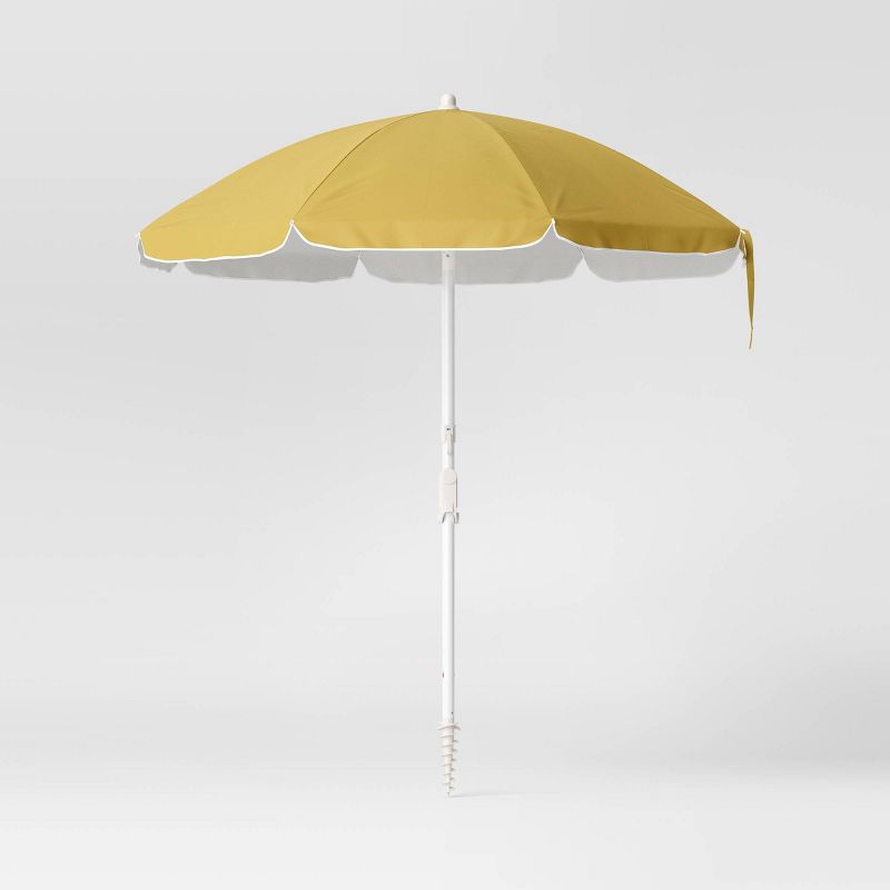 6.5&#39;x6.5&#39; Outdoor Patio Beach Umbrella Yellow - Sun Squad&#8482;, 1 of 5