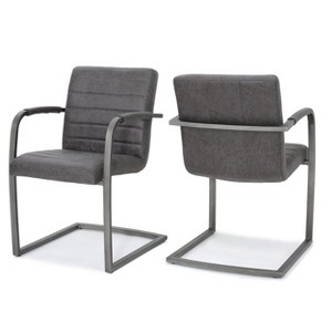 Alta Upholstered Arm Chair (Set of 2) - Slate Gray - Christopher Knight Home, Grey Gray