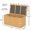 Gulches 67 Gallon Outdoor Wooden Deck Box, Solid Wood Storage Box with Seat & Table Top for Patio Cushions Pool Toys Garden Tools - 4 of 4