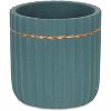 Cheung's Aurine Round Gold Trimmed Ridged Ceramic Pot - Large - Blue - 2 of 3