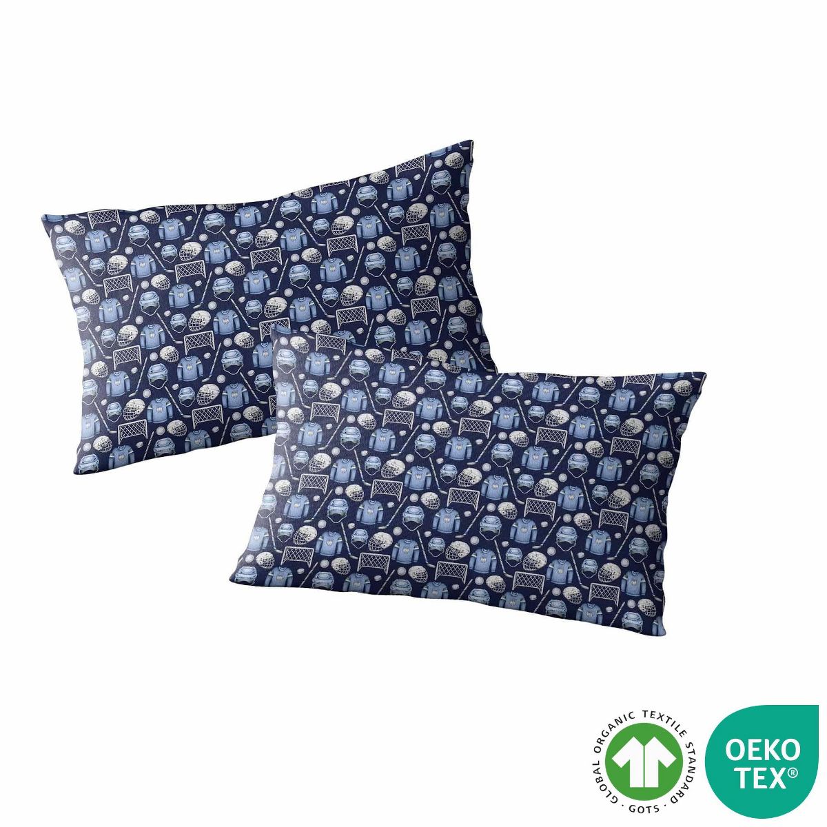 Lev Baby Viscose from Bamboo Pillowcase Set – Hockey Print Blue – Set of 2