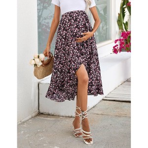 Clearlove Women's High Waist Lrregular Skirts Ruffled Tiered Casual A Line Swing Boho Skirts for Women - 1 of 4