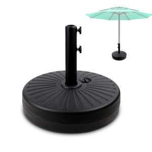 50LBS Round Umbrella Base Water Filled with Steel Umbrella Holder - 1 of 4