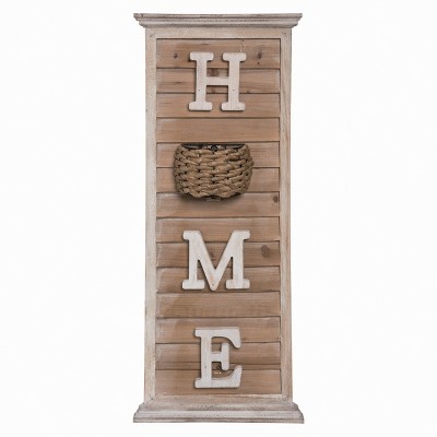 Transpac Wood 27.75 in. Brown Spring Basket Home Decor