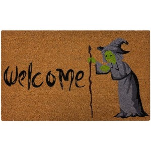Kate Aurora Halloween Witch Welcome Bristled Coir Outdoor Welcome Mat - 18"x30" - 1 of 3