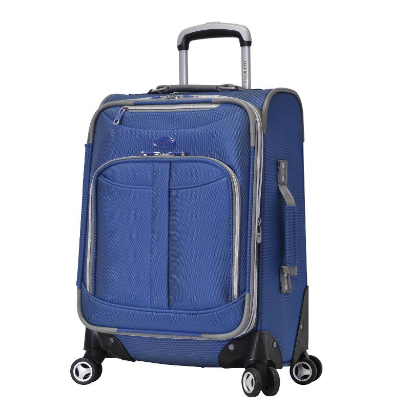 Olympia USA Tuscany Expandable Softside Checked Spinner Suitcase, 1 of 7
