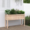 vidaXL Garden Planter with Legs - Solid Pine Wood - Outdoor Flower Box - 43.3"x12.2"x27.6" - Natural Brown Patio Decoration - 2 of 4